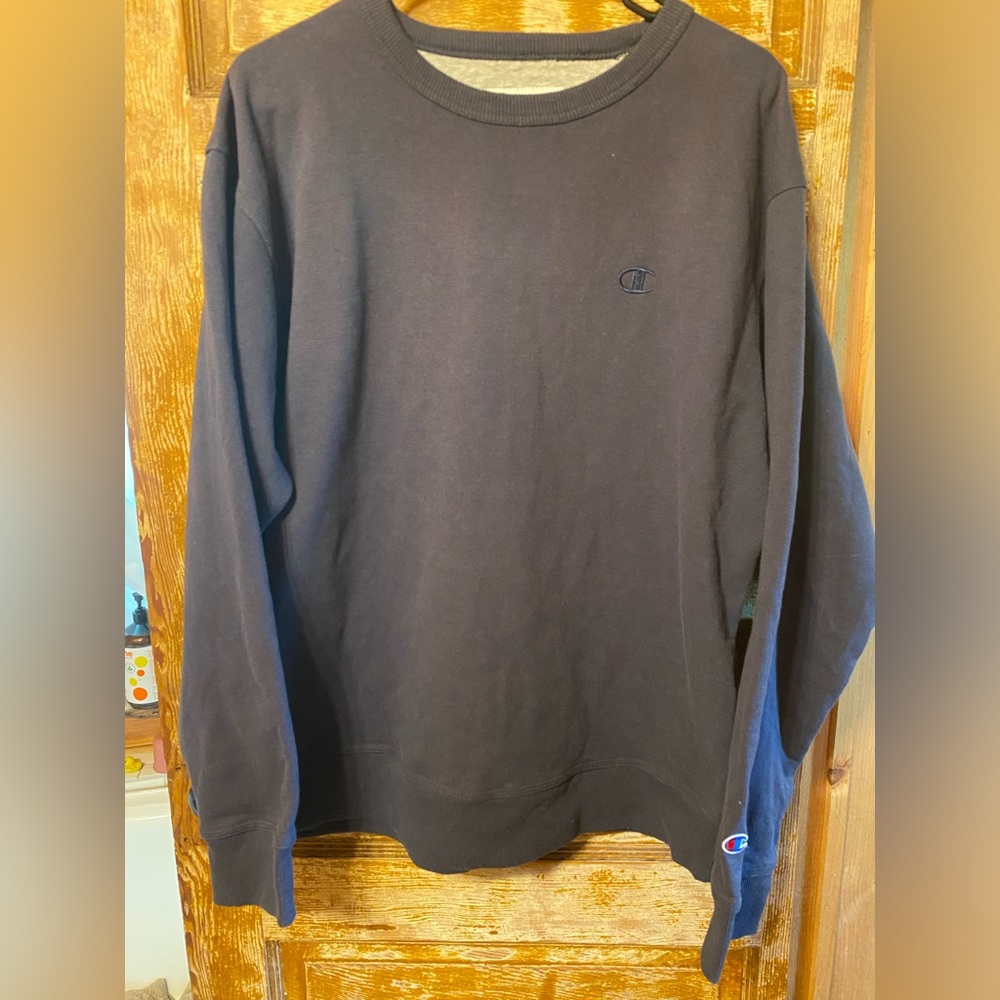 Champion Pullover Navy Blue Sweatshirt Authentic Athleticwear Size Large